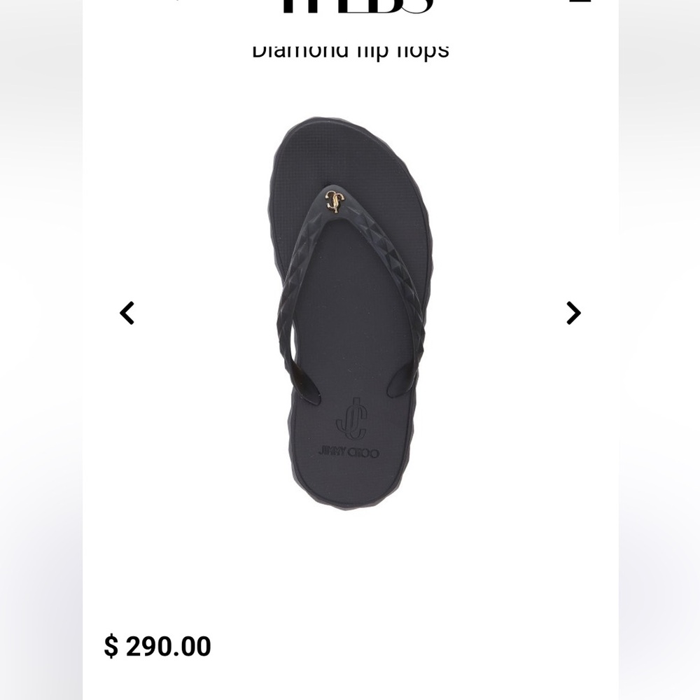 Jimmy Choo Dark Flip Flops with Gold Accent